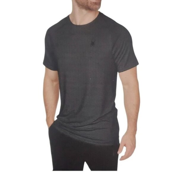 NEW Spyder Active Men's M Gray Short Sleeve Athletic Shirt Polyester/Spandex - Picture 1 of 8